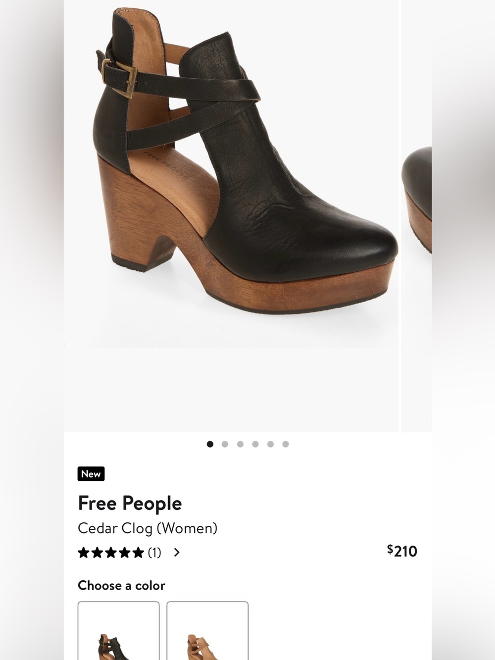 Free People Cedar Clog - Black Suede Platforms with Straps - NEVER WORN Sz 39/9
